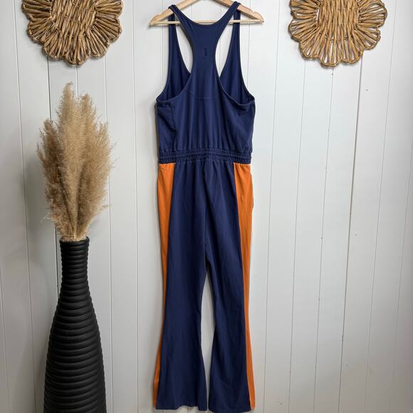 Free People jumpsuit onesie one-piece activewear romper flare Large - Picture 5 of 9